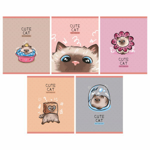 Caiet A5 96 foi patr Purr-Meow ТП969723