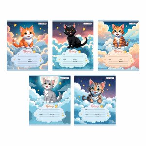 Caiet scolar A5 24 foi linie Котики ТЛЛ249274
