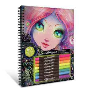 Carnet 11111 Nebulous Stars Large Coloring Book - Black Pages Coloring Book