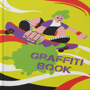 Carnet pentru copii A5 64f Graffiti book. Скейтбордист БЛ564225