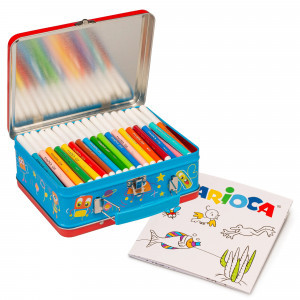 Carioci 42500 CARIOCA Metal Case 100+Coloring Album