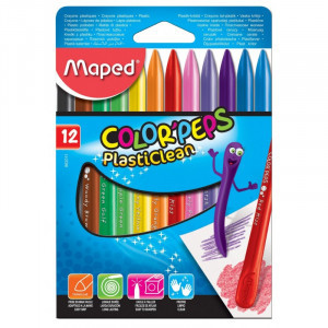 Creioane din plastic MAPED PlastiClean 12 cul_862011