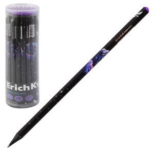 Graphite pencil ErichKrause Black Unicorn, round, НВ (in a tube 42 pcs)