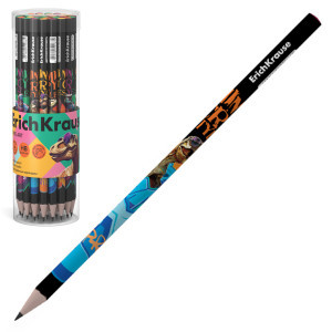 62763 Creion simplu ErichKrause Dino Art triangular НВ (in a tube 42 pcs)