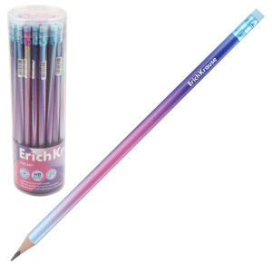 60725 Creion simplu cu radiera ErichKrause Galaxy, triangular HB (in tube 42 pcs.)