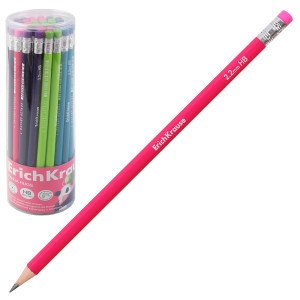 Graphite pencil ErichKrause Panda Hugs, round, with eraser, НВ (in a tube 42 pcs)