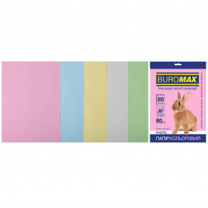 Hartie Color A4, 5 culori 20 foi Pastel BM.2721220-99