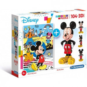 Clementoni 20157 Puzzles 104+3D Disney