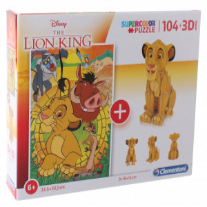 Clementoni 20158 Puzzles 104+3D LionKing
