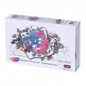 Puzzle din lemn multicolorat - Peste luptator, 112 piese