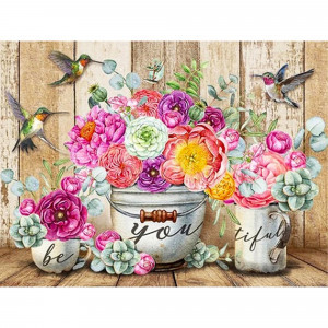 Pictura cu diamante (HEG87084) Фиолетова эстетика цветов Strateg  30х40 см