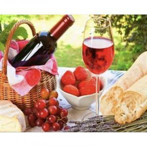 Pictura cu diamante (SK70418) Picnic cu vin 40х50 см кв