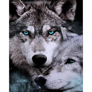 Pictura cu diamante (SK85992) Doi lupi 40х50 см