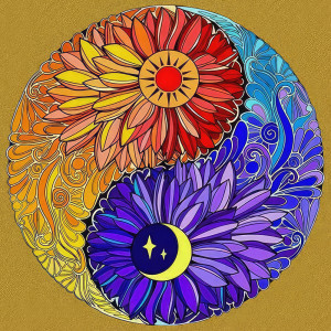 Pictura pe numere-antistres JCEE36809 Інь Ян Мандала 30х30см