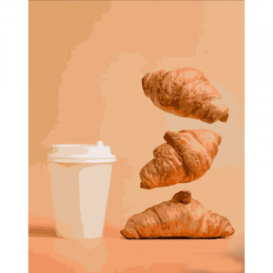 Pictura pe numere (DY336) Croissante si cafea cu tine 40х50 см 