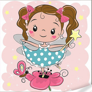 Pictura pe numere ES-0871 Девочка на цветке Strateg 30х30 см copii