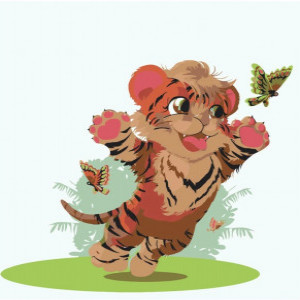 Pictura pe numere ES040 Тигренок Strateg 30х30 см copii