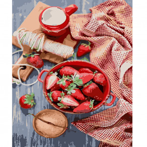 Pictura pe numere (HH020) Desert de capsuni 40х50 см