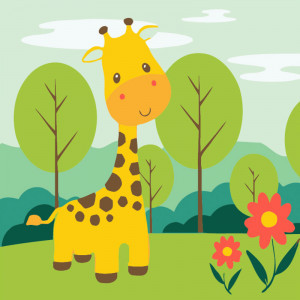 Pictura pe numere (HH5780) Girafa vesela 20х20 см p/u copii
