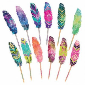 Pix 11541 Nebulous Stars Feather Quill  Assortment (12)