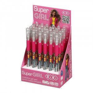 Pix Gel cu radiera Super Girl, Blue Ink 0.5 Mm ZB.2239