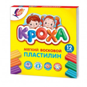 PLASTILINA 12cul. КРОХА мягкий 180gr. (6)