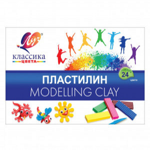 PLASTILINA 24 cul. Классика 480gr. ЛУЧ (6)