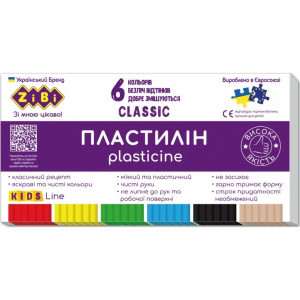 Plastilina Classic 6 Colors, 120G, Kids Line ZB.6230