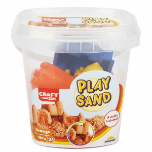 S00000450 Caldarusa cu nisip kinetic Orange 350g. cu 3 forme incluse Crafy Sand