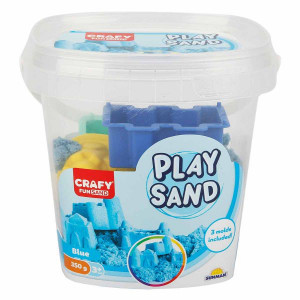S01000453 Caldarusa cu nisip kinetic Albastru 350g. cu 3 forme incluse Crafy Sand