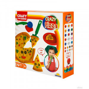 S01002012 Set pasta de modelat Crazy Pizza 10 el. Crafy Dough (4x50gr.)