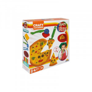 S01002012 Set pasta de modelat Crazy Pizza 10 el. Crafy Dough (4x50gr.)