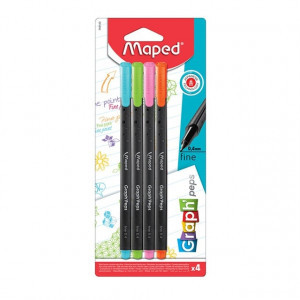 Set Liner MAPED Graph 0.4mm 4 cul neon blister_749143 (1)