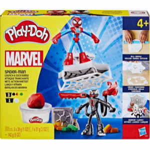 Set Play-Doh plastilina HAS PD Playset Spiderman lauch and Slice Battle F9827