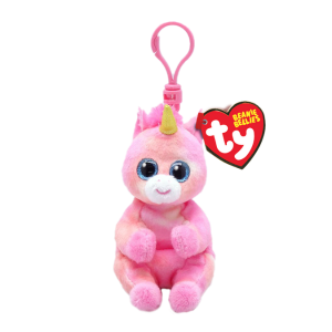 TY43102 Breloc – Unicorn roz 12 cm (Beanie Boos)