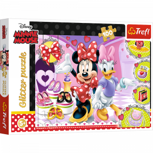 Trefl 14820 Puzzles - 100 Glitter - Minnie and trinkets   Disney Minnie