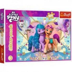 Trefl 14831 Puzzles - "100 Glitter" - Shiny Ponies / Hasbro, My Little Ponies
