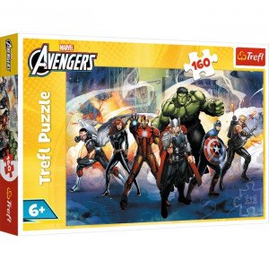 Trefl 15428 Puzzles - 160 - Superpowers / Disney Marvel The Avengers_FSC Mix 70%