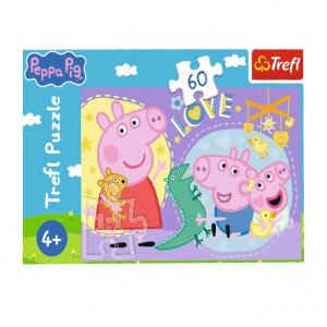 Trefl 17414 Puzzles - 60 - Happy piggy / Peppa Pig_FSC Mix 70%