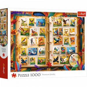 Trefl 10979 Puzzles - 1000 - Stamp Collection - Bird Atlas