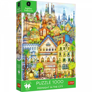 Trefl 12074 Puzzles - 1000 Premium Plus - Midnight in Barcelona / Madalina Tantareanu