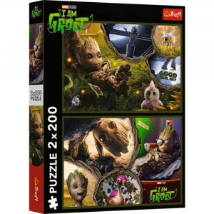 Trefl 13315 Puzzles - "2x200" - I am Groot / Marvel Guardians of the Galaxy