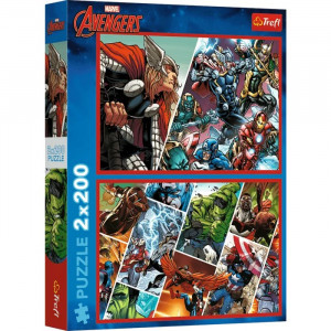 Trefl 13318 Puzzles - "2x200" - Defenders of the world / Disney Marvel The Avengers