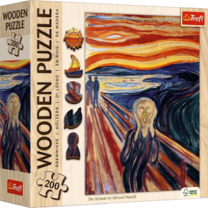 Trefl 20252 Puzzles - 200 Wooden Puzzles - The Scream - Edvard Munch