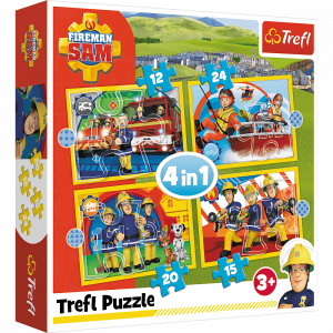 Trefl 34373 Puzzles - 4in1 - Helpful Fireman Sam   Prism A&D Fireman Sam