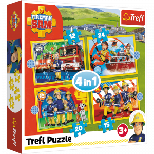 Trefl 34373 Puzzles - "4in1 - Helpful Fireman Sam   Prism A&D Fireman Sam