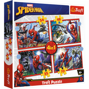 Trefl 34384 Puzzles - 4in1 - The heroic Spider-Man   Disney Marvel Spiderman