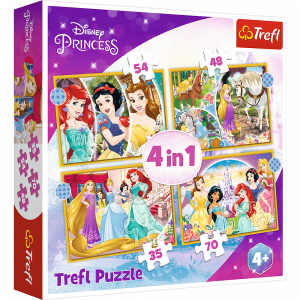 Trefl 34385 Puzzles - 4in1 - Happy day   Disney Princess