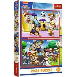 Trefl 34434 Puzzles - "2x24" - Doggy day of fun / Viacom PAW Patrol_FSC Mix 70%