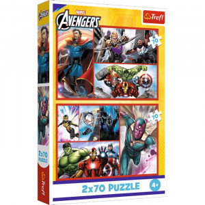 Trefl 34439 Puzzles - 2x70 - Become a hero / Disney Marvel The Avengers_FSC Mix 70%